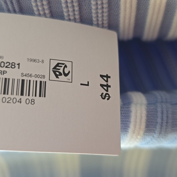 LIZ CLAIBORNE BRAND WOMEN'S BLUE & WHITE STRIPES 3/4 SLEEVES TOP SIZE LARGE - Picture 8 of 16